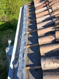 Gouttière en travaux